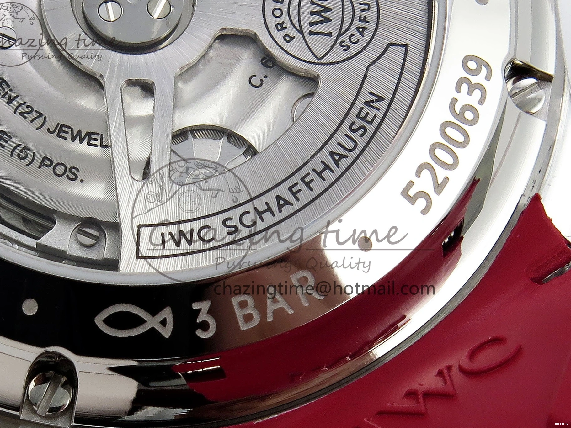 MIROTIME 0311 Reliable Portuguese Chrono IW3716 Z+F 1:1 Best Edition Red Dial on Red Rubber Strap A 7015